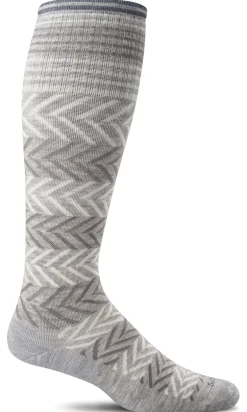 Chevron Knee-High Women - Grey Moderate Compression (15-20mmHg)