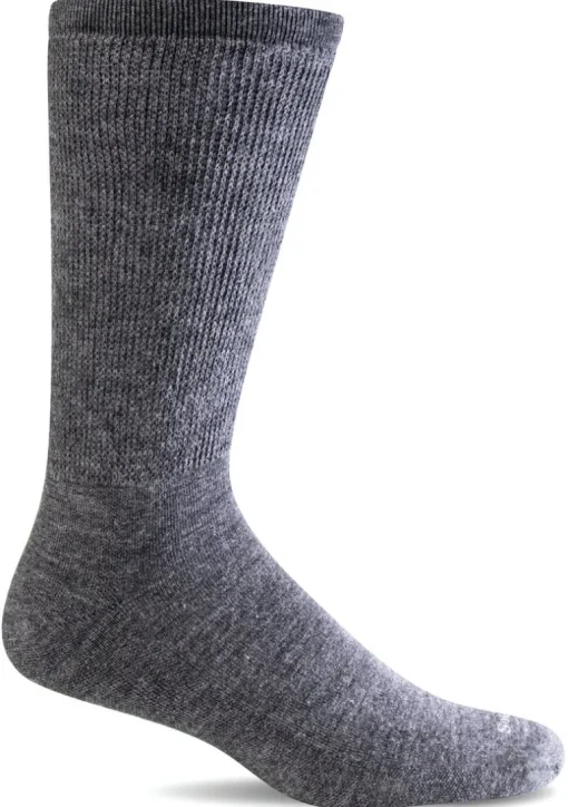 Extra Easy Crew Men - Charcoal Relaxed Fit (Diabetic)