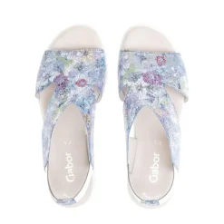*FINAL SALE*23612.36 - Blue Metallic Flowers Leather