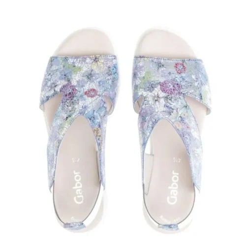 *FINAL SALE*23612.36 - Blue Metallic Flowers Leather