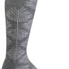 Full Floral Knee-High Women - Charcoal Moderate Compression (15-20mmHg)
