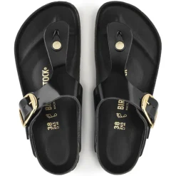 Gizeh Big Buckle - High Shine Black Leather