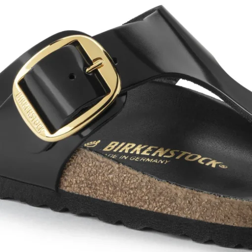Gizeh Big Buckle - High Shine Black Leather