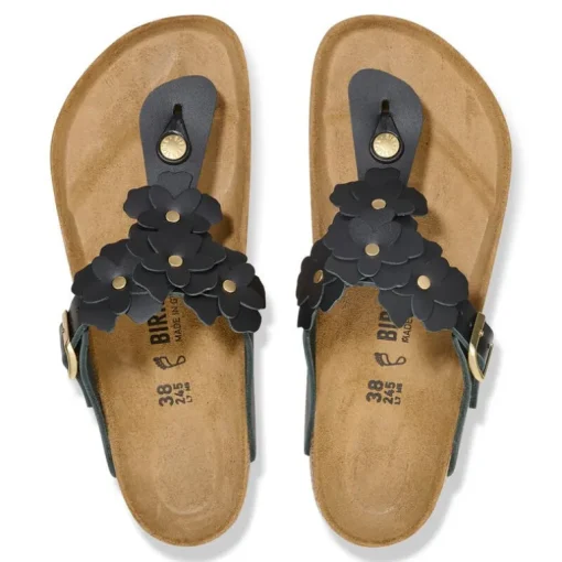 Gizeh Flowers - Black Leather