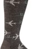 In Flight Fun Knee-High Women - Charcoal Moderate Compression (15-20mmHg)