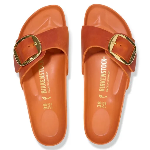 Madrid Big Buckle - Burnt Orange Oiled Leather