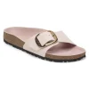 Madrid Big Buckle - High Shine Light Pink Leather