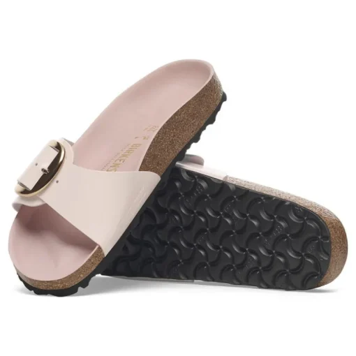 Madrid Big Buckle - High Shine Light Pink Leather