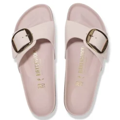 Madrid Big Buckle - High Shine Light Pink Leather