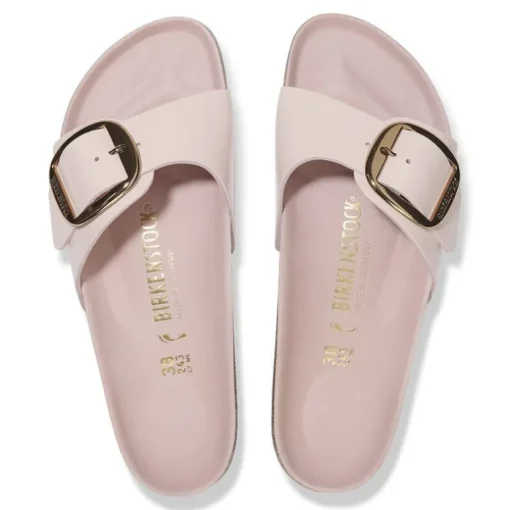 Madrid Big Buckle - High Shine Light Pink Leather