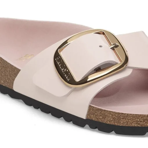 Madrid Big Buckle - High Shine Light Pink Leather