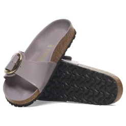 Madrid Hammered Big Buckle - Faded Purple High Shine Leather