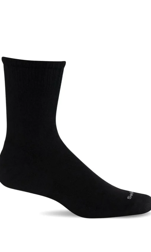 Plantar Cush II Men Crew - Black Solid Plantar Relief
